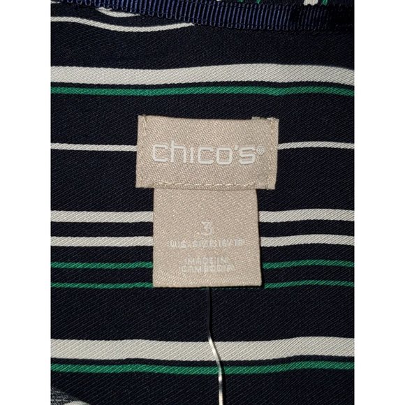 New with tag Chico's stripes botton down  lightweight shirt size 3 XL 1058 - Picture 7 of 9